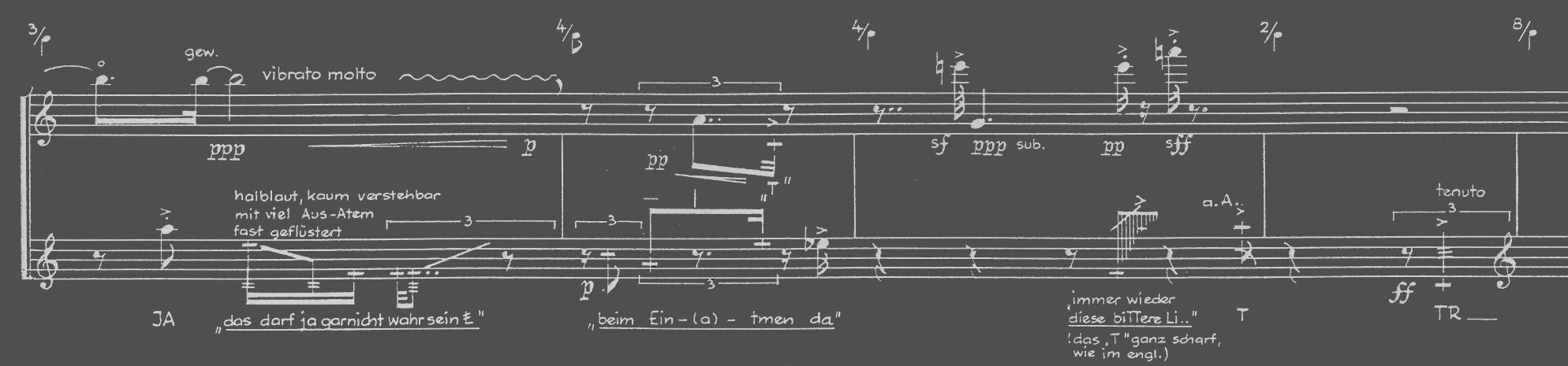Helmut Lachenmanns "temA" für Flöte, Stimme (Mezzosopran) und Violoncello (1968)